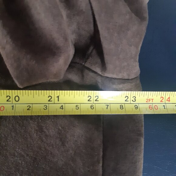 Vintage Aquascutum SZ S/M Rust Suede Men's Double Breasted Trench Coat - Picture 14 of 16